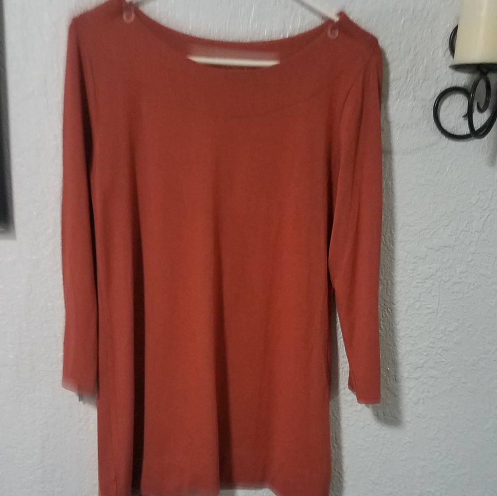 Soft Surroundings rust 3/4 sleeve top